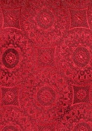 Bold Medallion Weave Necktie in Cherry Red