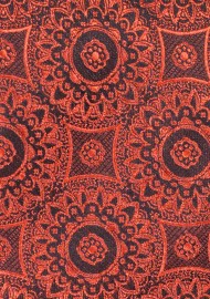 Bold Medallion Weave Necktie in Cinnamon