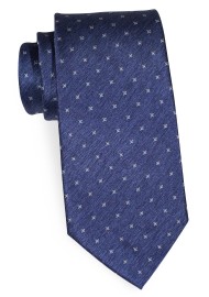 Navy Blue Mens Tie in Matte Woven Texture