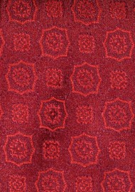 Burgundy Tie with Large Embroidered Medallions