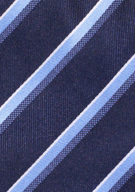 Blue Striped Necktie in Extra Length