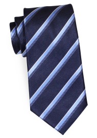 Modern Navy Blue Striped Mens Tie