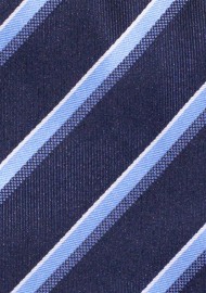 Modern Navy Blue Striped Mens Tie