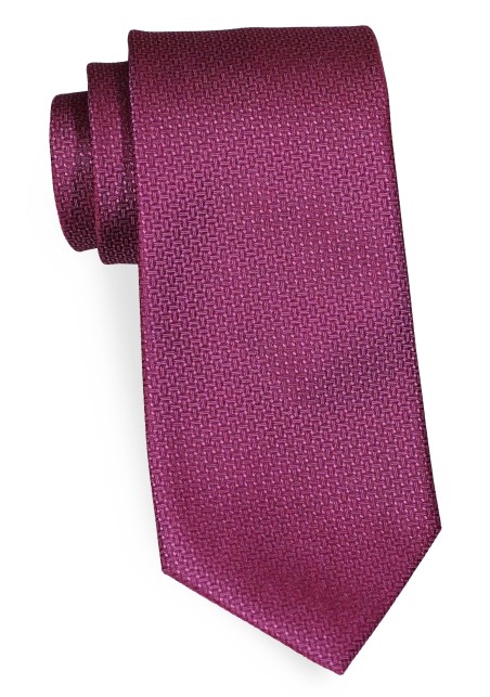 Matte Woven Foulard Pattern Tie in Wine