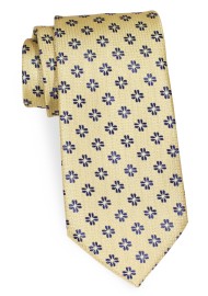 Extra Long Spring Yellow Tie in Matte Coarse Weave