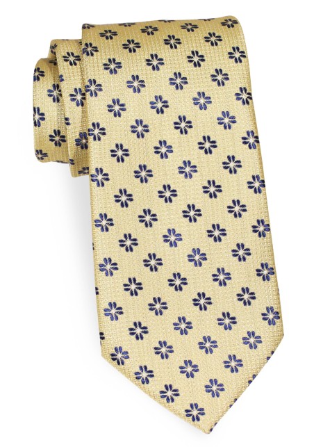 Spring Yellow Tie in Matte Coarse Weave