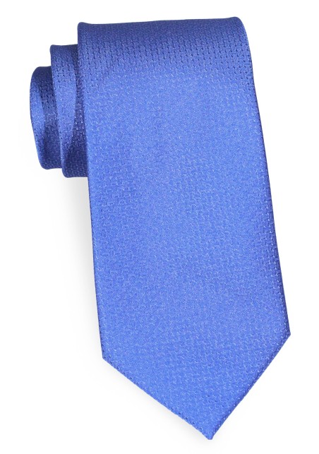 Extra Length Mens Tie in Matte Texture in Blue