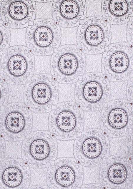 Extra Long Ivory Tie with Woven Medallions