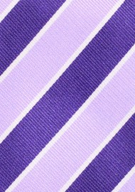 Purple and Lavender Repp Striped Necktie
