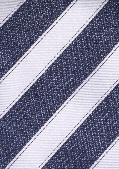Blue and Silver Striped Tie in XXL Length