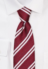 Striped Mens Tie in Crimson Red