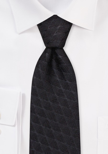 Formal Wool Blend Tie with Geometric Rhombus Weave