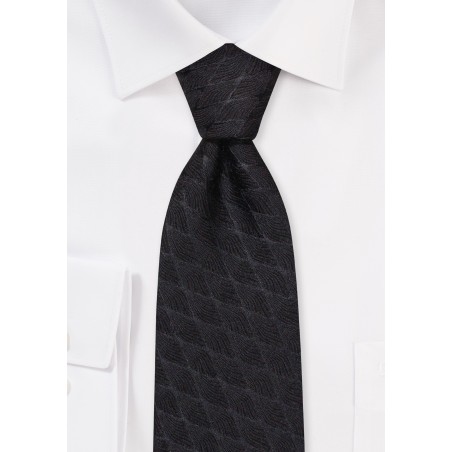 Formal Wool Blend Tie with Geometric Rhombus Weave