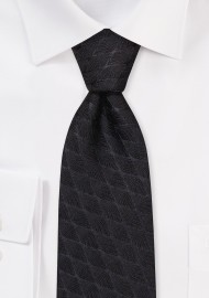 Formal Wool Blend Tie with Geometric Rhombus Weave