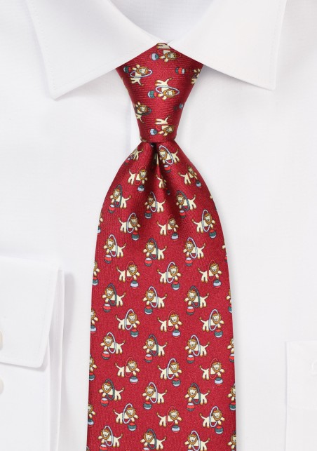Circus Lion Print Necktie in Finest Silk Fabric