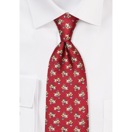 Circus Lion Print Necktie in Finest Silk Fabric