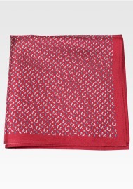 Burgundy Red Silk Pocket Square with Tiny Dragonflies