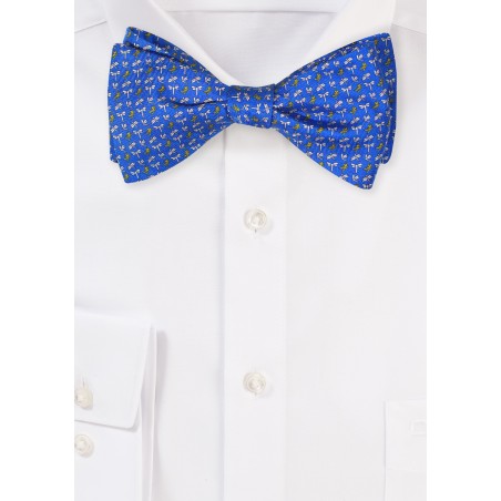 Royal Blue Bowtie with Tiny Dragonfly Pattern