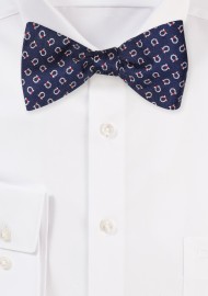Self Tie Silk Bow Tie with Nautical Knot Design