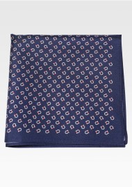 Nautical Print Silk Pocket Square | Knotted Ropes in Navy Blue
