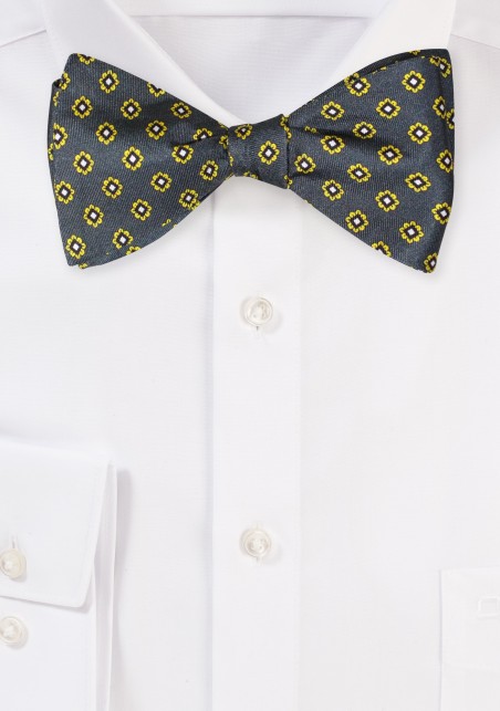 Dark Olive Green Silk Bowtie in Self-Tie Style