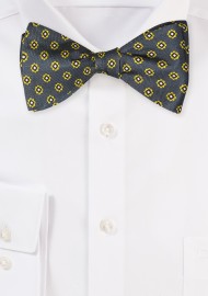 Dark Olive Green Silk Bowtie in Self-Tie Style