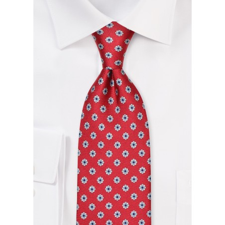 Wine Red Silk Tie in Luxury Silk in XL Length