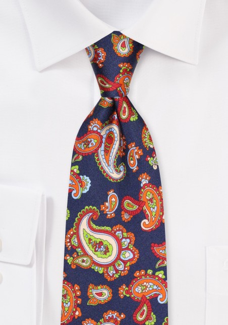 Big and Tall Mens Tie in Luxury Paisley Print