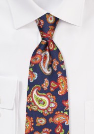 Big and Tall Mens Tie in Luxury Paisley Print
