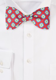 Silk Self Tied Bow Tie in Red, Royal, Golden Yellow