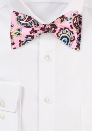 Paisley Bow Tie in Pastel Pink