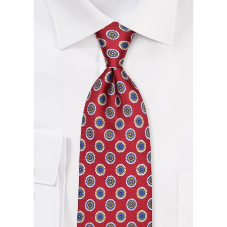 Wine Red Silk Necktie in XL for Tall Men