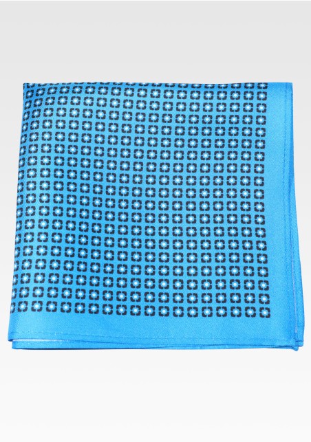 Silk Pocket Square in Mermaid Blue