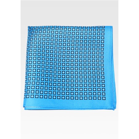 Silk Pocket Square in Mermaid Blue