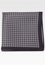 Black and White Silk Pocket Square