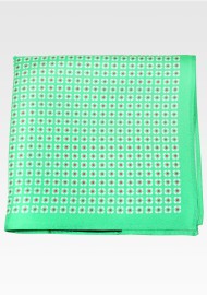 Bright Kelly Green Designer Silk Pocket Square