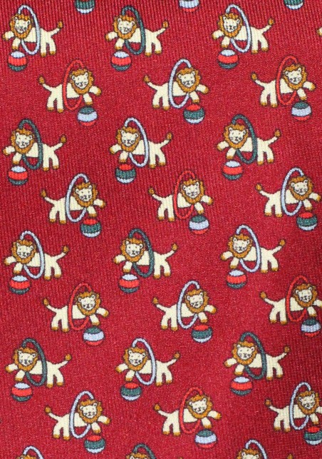 Circus Lion Print Necktie in Finest Silk Fabric