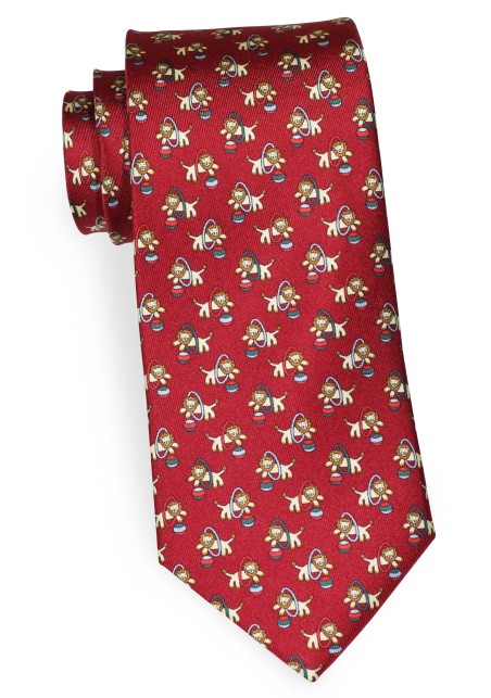 Circus Lion Print Necktie in Finest Silk Fabric