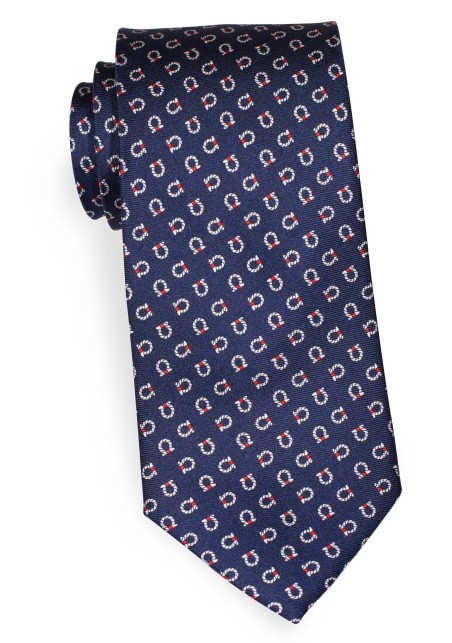 Nautical Knot Print Necktie in Navy Blue in 100% Silk