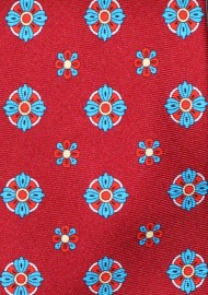 Extra Long Medallion Design Necktie in Finest Silk