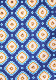 Royal Blue and Gold Silk Mens Tie in XL Length