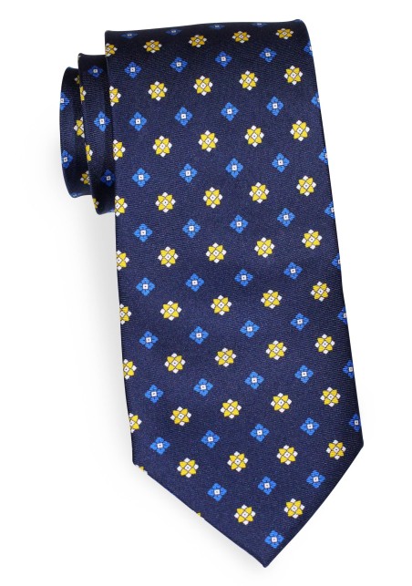 Extra Long Silk Necktie in Designer Print Pattern by CANTUCCI