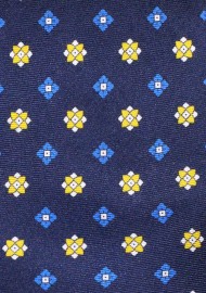 Extra Long Silk Necktie in Designer Print Pattern by CANTUCCI