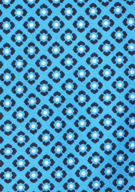 Mermaid Blue Graphic Print Silk Tie