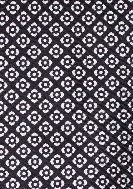Black and White Graphic Print Silk Necktie