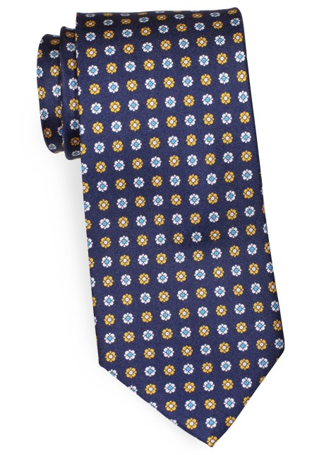 Floral Print Silk Necktie in Longer Length for Tall Men