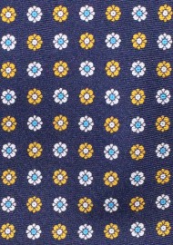 Floral Print Silk Necktie in Longer Length for Tall Men