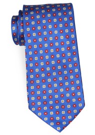 XL Silk Tie in Marine Blue Floral Print