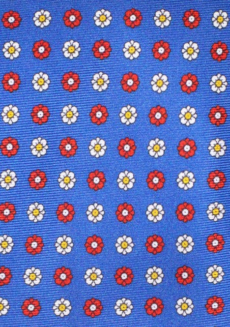 XL Silk Tie in Marine Blue Floral Print