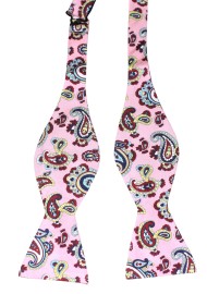 Paisley Bow Tie in Pastel Pink